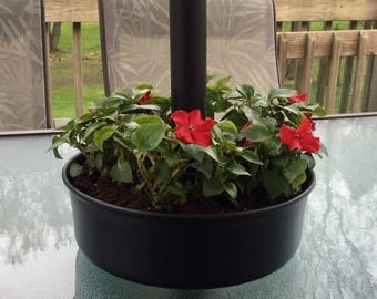 Umbrella Planter / Patio Planter / Tabletop Planter - Flower Pot, Rustic