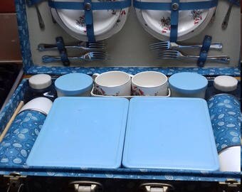 Picknick suitcase Blue from Brexton,England ( Never Used )