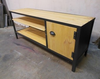 TV stand industrial Classik steel and wood-made