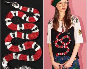 Gucci patch red snake iron on