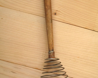 Vintage wooden hand whisk Wire whip mixer manual Rustic hand whisk Soviet wire whisk Old hand mixer Rustic decor Wire egg whipper vintage