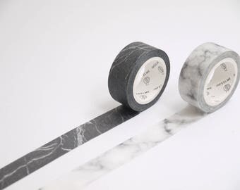 Marble style washi tape, Black marble washi tape, White marble washi tape, Stone washi tape, Laptop decorate, phone decorate, book decorate