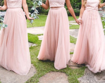 Straight Maxi Tulle Skirt/Wedding Skirt/Bridesmaids Skirt/Custom Color