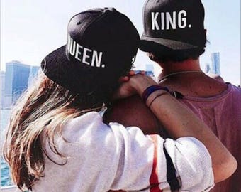 King Queen His Hers Snapback Caps Pair Fashion Hip-Hop Caps Hats Tumblr Fashion Snapbacks