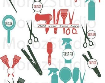 75 % OFF, Hairdresser svg, barber salon vector, hairdresser monogram svg files Monogram Frame Cut Files Svg, Png, Dxf, Silhouette SVG File