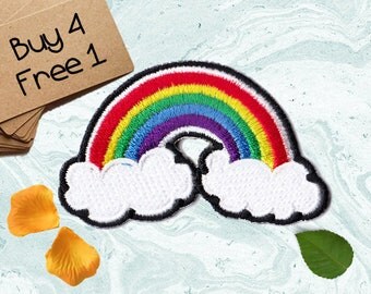 Rainbow Applique Patches Rainbow Fabric Patches Applique Patches Iron On