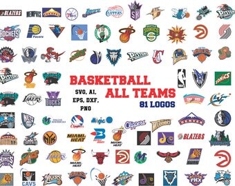 Basketball All Teams logos svg in svg, ai, eps, dxf, png. INSTANT DOWNLOAD
