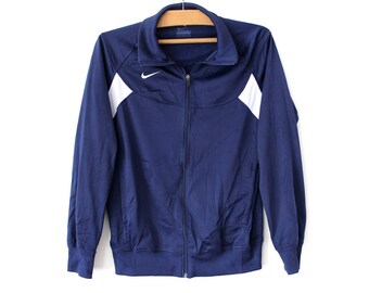 90's Nike Track Jacket, Blue Nike Windbreaker, Nike Tracksuit, Vintage Nike Sweatshirt, Rare Nike Sweater Top, Nike Sport Jacket Size L
