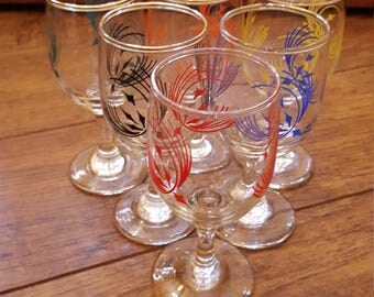 Set of 6 Small Vintage Glasses