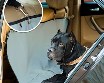 Dog Car Seat Cover, Pet Hammock Waterproof Universal Size 52"x58", Back Protector For Truck & SUV, Gray Quilted Durable Design, Dog Gift