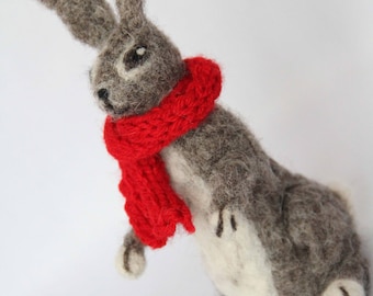 Needle Felted Hare 100% Wool