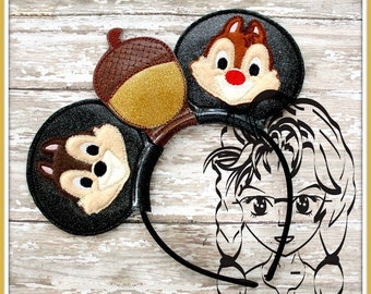 CHiPMUNKS FuNNY & CLeVER Inspired Character (3 Piece Set) ~ ITH Mr Miss Mouse Ears Headband ~ INSTaNT Download Machine Emb Design by Carrie