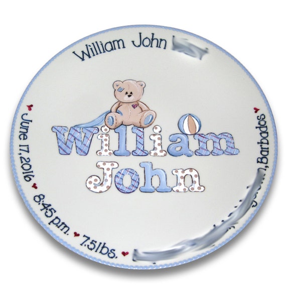 Namesake Personalized Baby Birth Plate