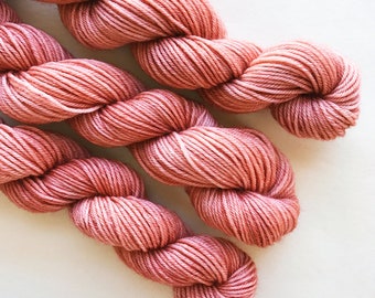 buff / hand dyed yarn / mini skein / sock fingering yarn / merino wool superwash / embroidery / semi-solid neutral pale pink beige yarn