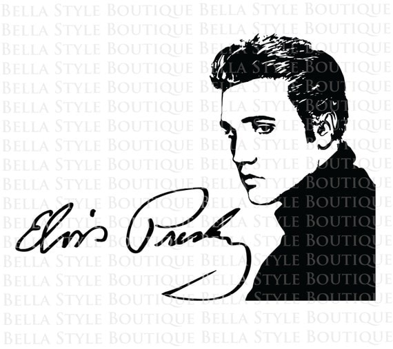 Elvis Presley Portrait and Signature svg cut file
