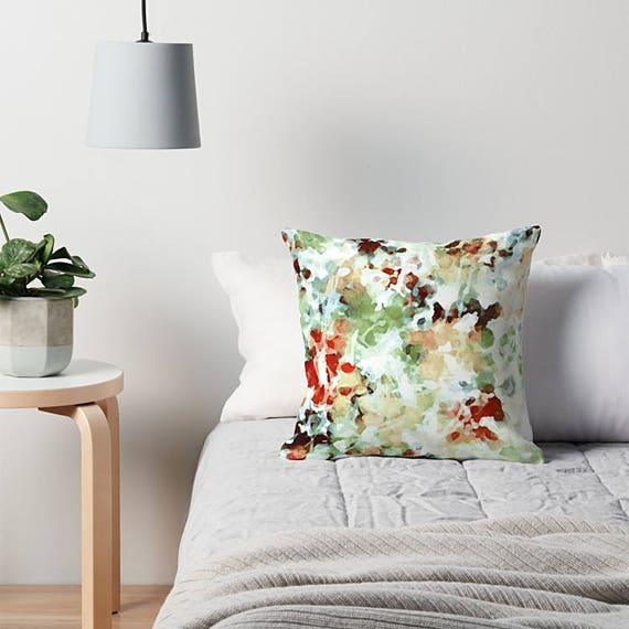 Watercolor Pillow Pastel Throw Pillow Abstract Art Pillow