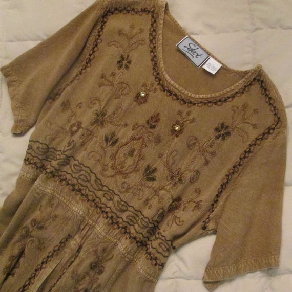 Vintage Embroidered India Rayon Dress Select Hippie/ Boho