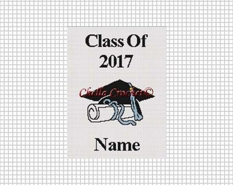 Graduation Class of 2017 Afghan Crochet Pattern Graph Chart