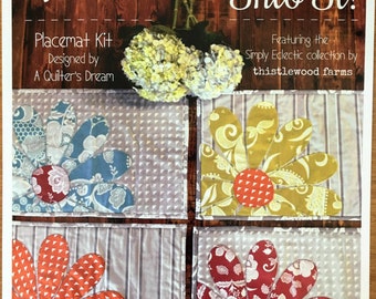 Sew Into It! Quilted Placemats Kit - Thistlewood Farms- Laser Cut/Pre-Flused Fabrics -Beginners Kit- Cotton