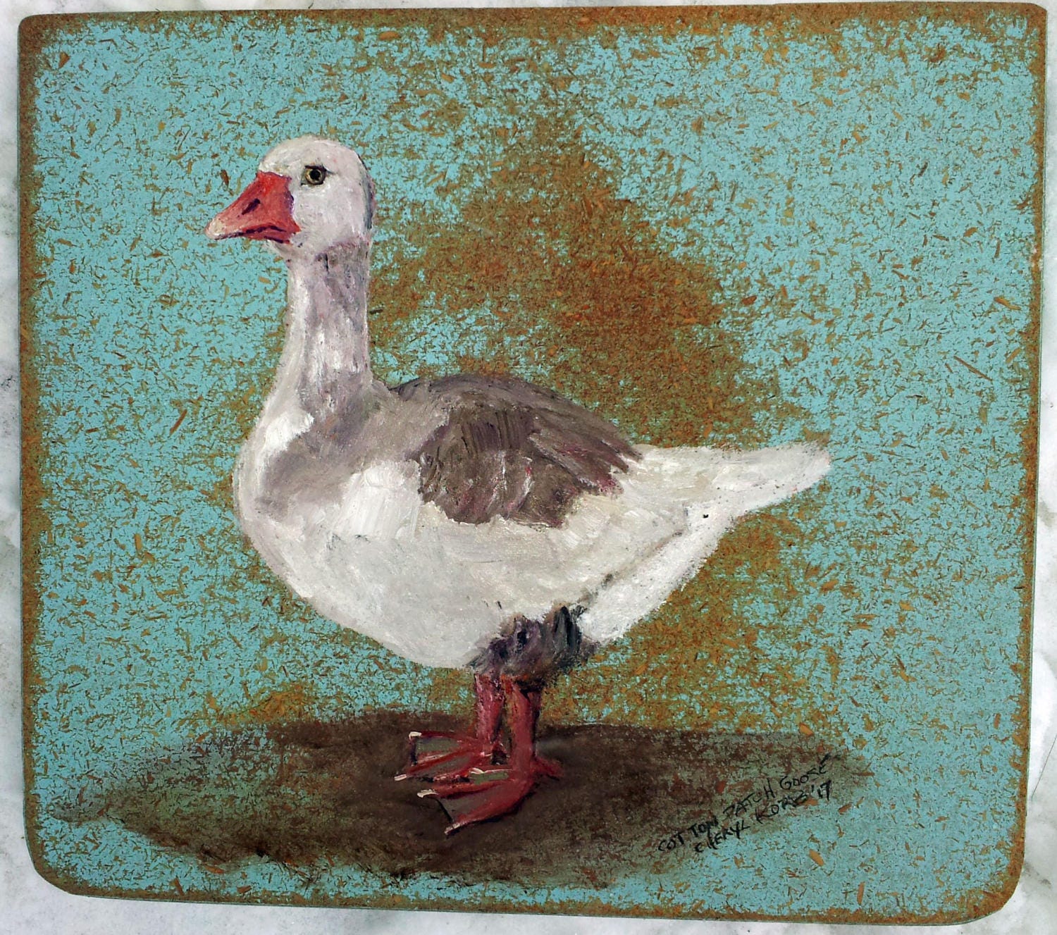 Cotton Patch Goose on wood