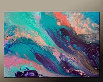Abstract Canvas Art Painting 36x24 Original Contemporary Paintings by Destiny Womack - dWo - Pastel Skies