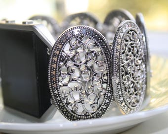 Fitbit Blaze Watch, Fitbit Blaze Silver Jewelry, Silver Plated Jewelry, Fitbit Blaze Filigree Jewelry, Fitbit Blaze Band