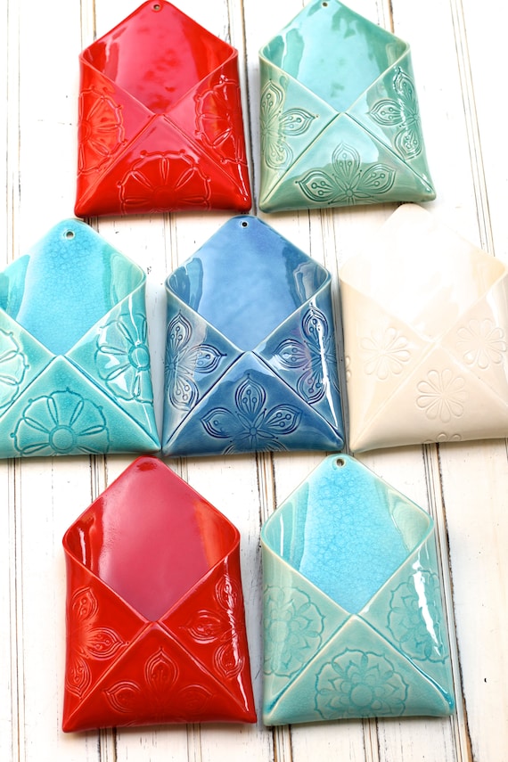 SECONDS SALE porcelain envelope wall vase