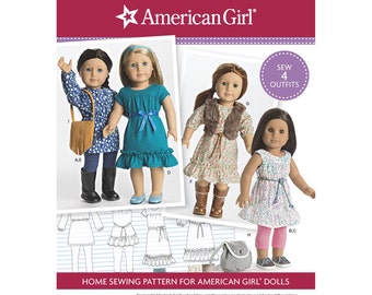 DOLL CLOTHES PATTERN / American Girl Designs for Dolls / Tunics - Dresses - Leggings - Purses
