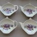 Vintage Tea Bag Holder with Purple Violets or Forget Me Knot Flowers, Ceramic Tea Bag Holder in the Shape of a Tea Pot
