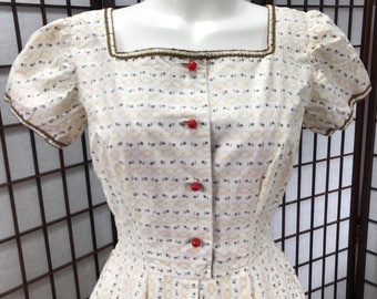 Vintage 50s Rockabilly Swing Summer Dress S