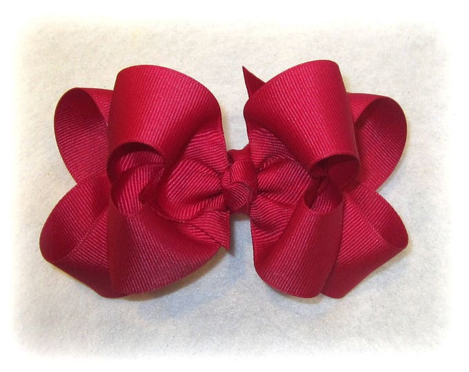 Girls hair bows, Double layer bow, Girls Hairbows, Azelia Red Bow, Large hairbows, big bow, 4 5 inch hairbows, stacked bow, Red Hair Bows