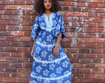 Vintage Hawaiian Hibiscus Muu Muu Dress