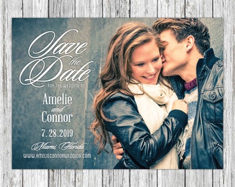 Classic Personalized Printable Save the Date Card, Save the Date Printable, Save the Date Postcard, Save the Date Magnet Photo Save the Date