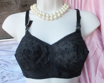 Vintage Bullet Bra, Black Bra, Bombshell Bra, Pin Up Bra, Pointy Cups, Burlesque