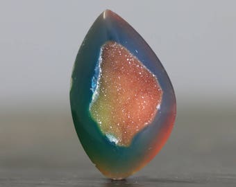 Free Form Gem, Crystal Quartz and Agate Druzy Stone - Wire Wrapping Gemstone for Pendant Tutorials, How to Necklace Lessons (20627)