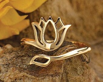 Gold Lotus Blossom Ring