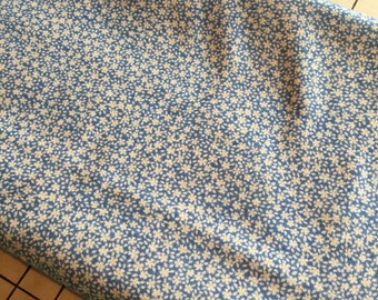 Light Weight Cotton Jersey Fabric Dainty Blue Floral Knit Fabric 2 3/8 Yards X 58" Wide #4124