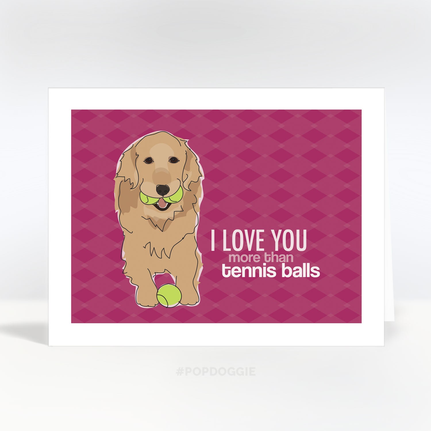 Valentines Day Card Dog Cards Golden Retriever Says I Love