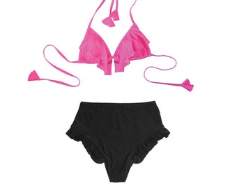 Ruffle High Waist Bikini Set READY TO SHIP