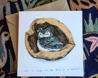 Belly Of A Walnut // Square Greeting Card