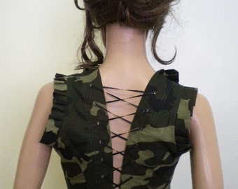 Optional camouflage vest with links back made of cotton