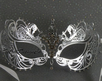 Masquerade Masks Woman, Silver Mask, Womans Mask, Metal Mask, Laser Cut, Masquerade, Venetian Mask, Mardi Gras Mask, Masquerade Ball Mask