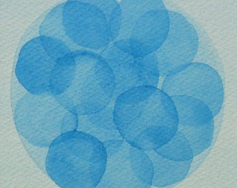 Blue Morula - original watercolor - cell biology