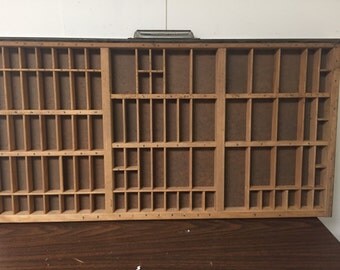 Vintage Hamilton Letterpress Printer Tray Shadowbox
