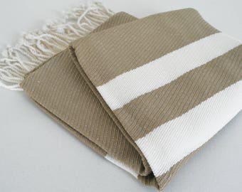 SALE 70 OFF/ Turkish Beach Bath Towel Peshtemal / Beige