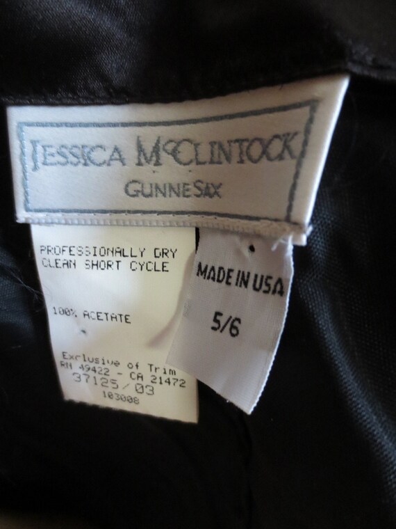 80s Jessica McClintock Party Dress Black and White Formal
