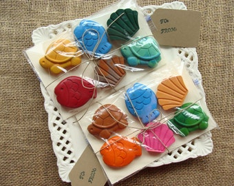 CRAYONS - SEA Creatures - Easter Basket Filler - SET of 6