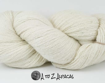 SUPER-SIZED SKEIN! Royal Baby Alpaca Yarn Lace Weight in Natural White 1675 yards