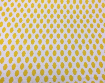 Vintage 60s 70s Upholstery Fabric Yellow Honey Comb Embossed Waffle Fabric Yellow & White Polyester
