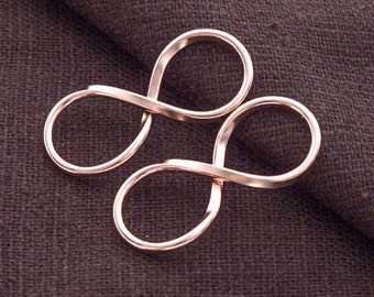 2 of 925 Sterling Silver Rose Gold Vermeil Style Infinity Links 30x12mm. :pg0406